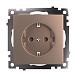 Розетка 1-местная с/з (механизм), STEKKER GLS16-7110-02, 250В, 16А с защитной шторкой, серия Катрин, шампань - фото