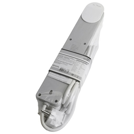 Сетевой фильтр 4-местный с/з STEKKER HM20-41-02 3x1мм2, 1,8 м, серия Optima, белый - фото