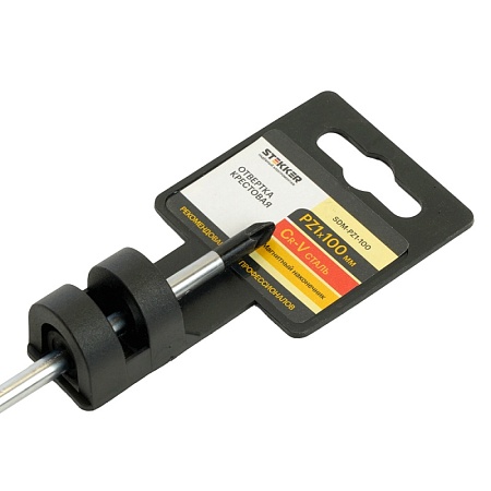Отвертка крестовая STEKKER Pz 1 х 100 мм, Cr-V, SDM-PZ1-100 - фото