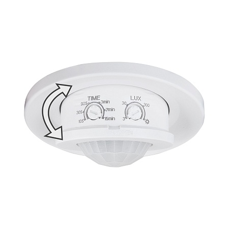 Инфракрасный датчик движения 8м 1200W 360° IP20 SNS-M-12 белый Elektrostandard - фото