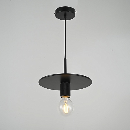 Подвесной Светильник Rh Utilitaire Disk Shade Pendant Black Imperiumloft 123642-22 - фото