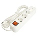 Удлинитель 3-местный с/з с выключ. STEKKER HM071-31-02 3x1мм2, 2м, 250В, 16А, 1USB+2C, 2.4A, сер Home, белый - фото