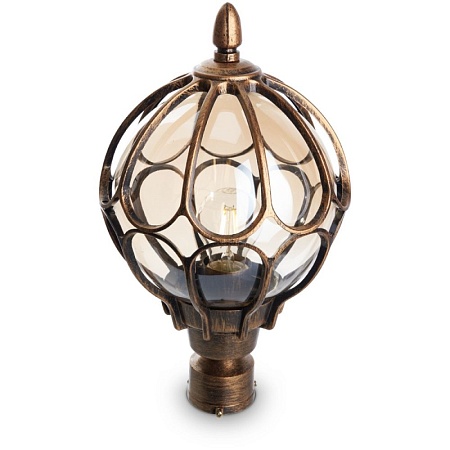 Светильник садово-парковый Feron PL3803  круглый на столб 60W 230V E27, черное золото - фото