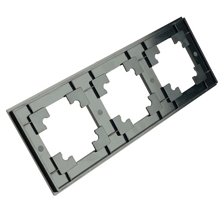 Рамка 3-местная, металл, STEKKER MFR00-7003-05, серия Катрин, черный - фото