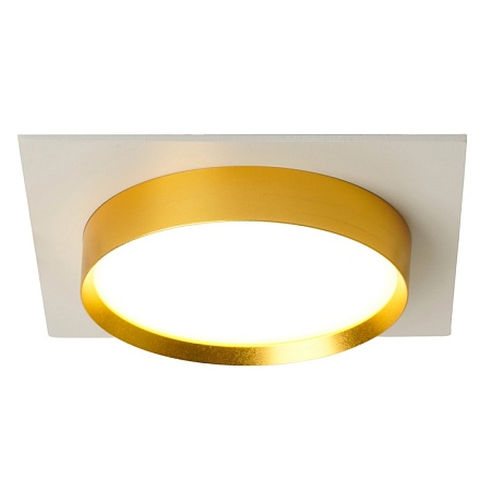Светильник встраиваемый Feron DL506 потолочный GX53 белый + золото квадрат - фото