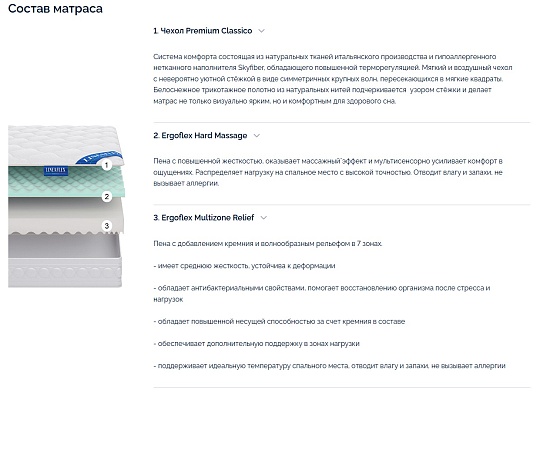 Матрас LineaFlex Ergomassage фото