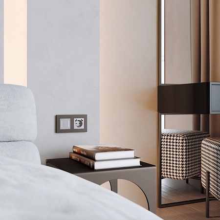 Рамка на 2 поста Slab (бронза матовый) W0022963 - фото