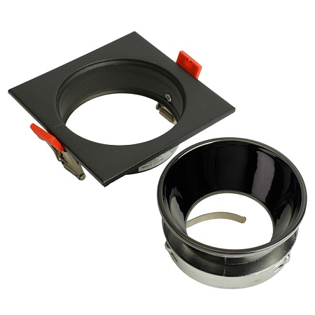 Светильник встраиваемый Feron DL3112 потолочный MR16 G5.3  черный + черный хром - фото