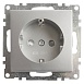 Розетка 1-местная с/з (механизм), STEKKER GLS16-7110-03, 250В, 16А с защитной шторкой, серия Катрин, серебро - фото