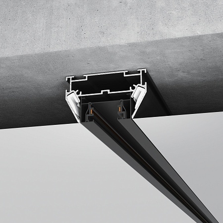 Basic System Алюминиевый профиль для монтажа в натяжной потолок однофазного шинопровода черный 2м 85234/00 Elektrostandard - фото