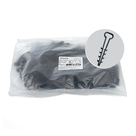 Дюбель-хомут для плоского кабеля (5-10мм), STEKKER DCL01-05-10, полипропилен, черный (100шт.) - фото