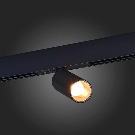 Магнитный трековый светильник Черный LED 1*12W 3000K 550Lm Ra>90 IP20 D50xH173 48VV ST807.436.12 - фото
