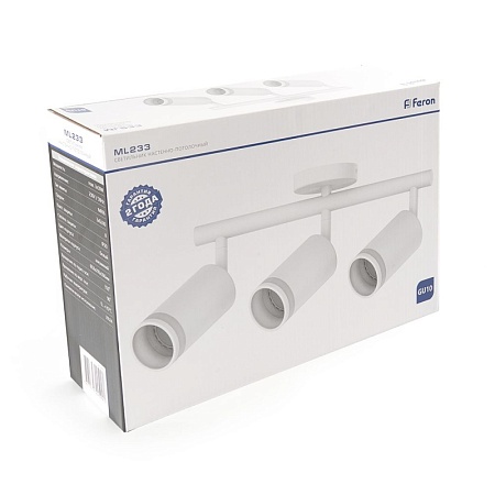 Светильник Feron ML233 LUNA настенно-потолочный под лампу GU10, белый - фото