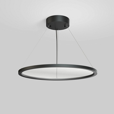 DK6616-BK Подвесной горизонтальный светильник Veil со светодиодом H900 d600 220V 48W 3000-6000K IP20 черный алюминий - фото