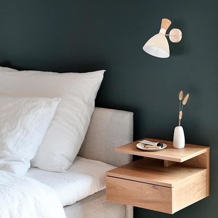 Светильник настенный Бежевый/Бежевый, Светлое дерево, Золотистый E14 1*40W SLE1256-501-01 - фото