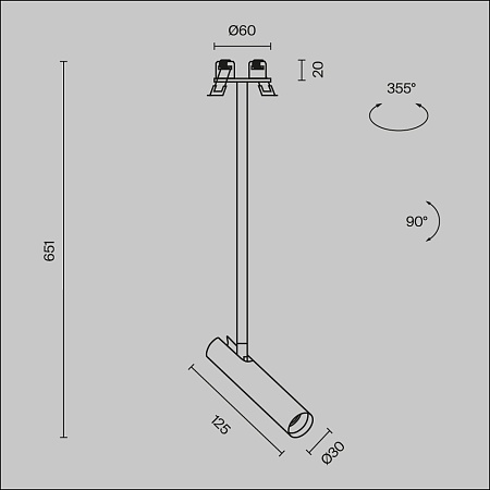 Подвесной светильник Technical Focus T P141RS-L125-6W3K-W - фото