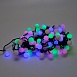 Светодиодная гирлянда Feron CL585 Мультишарики 12м 230V мультиколор, c питанием от сети, черный шнур - фото