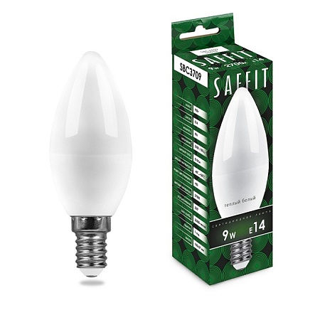 Лампа светодиодная SAFFIT SBC3709 Свеча E14 9W 230V 2700K - фото