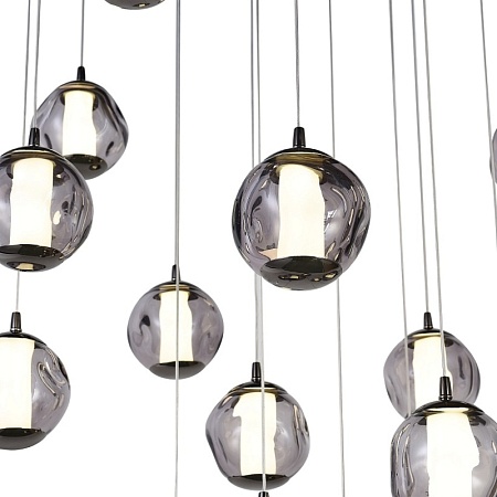 SL6520.403.20 Светильник подвесной ST-Luce черный жемчуг/прозрачно-дымчатый LED 1*100W 4000K HELMI - фото