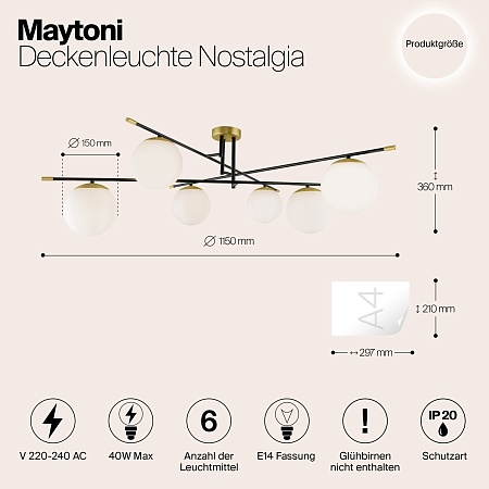 Потолочный светильник Maytoni MOD048CL-06G - фото