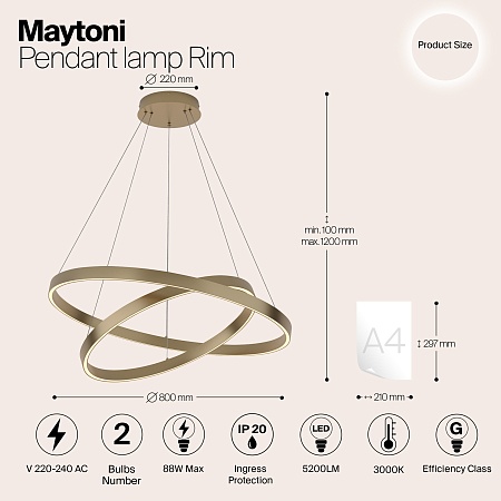 Подвесной светильник Maytoni MOD058PL-L74BS4K - фото