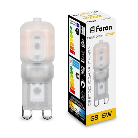 Лампа светодиодная Feron LB-430 G9 5W 230V 2700K - фото