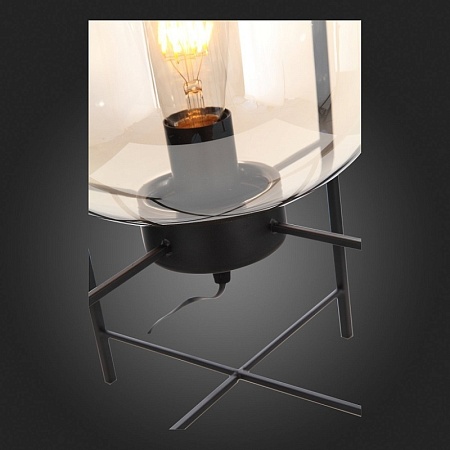 Прикроватная лампа ST-Luce Черный/Коньячный E27 1*40W (из 2-х коробок) SL1050.505.01 - фото