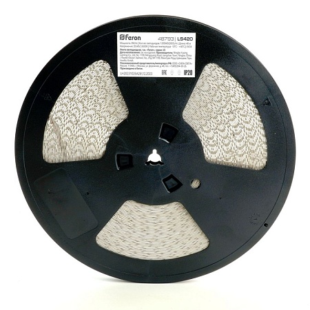 Лента светодиодная стабилизированная 120SMD(2835)/м 8Вт/м 48V 40000*10*1.22мм 4000К, IP20 LS420 FERON - фото