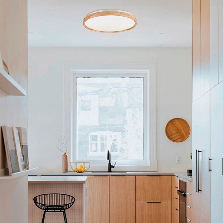 Светильник потолочный Серый, Светлое дерево/Белый LED 1*40W 3000K/4000K/6000K SLE201372-01 - фото