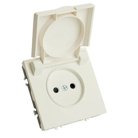 Розетка 1-местная с крышкой с защ. штор, STEKKER, с/з, 250В, 16А, серия Эмили, RST16-5112-05, черный уголь, soft touch - фото