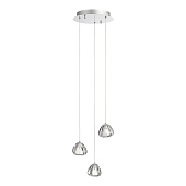 Светильник подвесной ST-Luce Хром/Прозрачный с пузырьками воздуха LED 3*3W 3000K SL6017.101.03