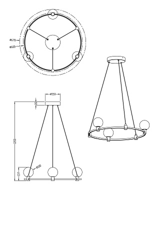 Подвесной светильник Freya FR4005PL-03B1 - фото