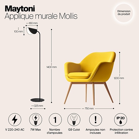 Напольный светильник (торшер) Maytoni Mollis MOD126FL-01B - фото