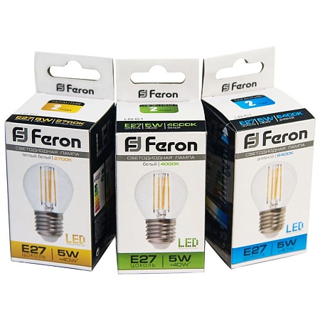 Лампа светодиодная Feron LB-61 Шарик E27 5W 230V 2700K - фото