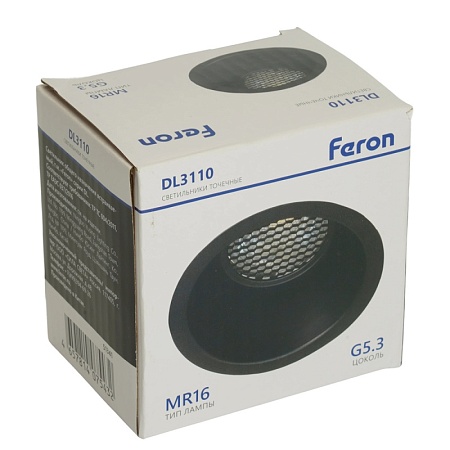 Светильник встраиваемый Feron DL3110 потолочный MR16 G5.3 черный - фото