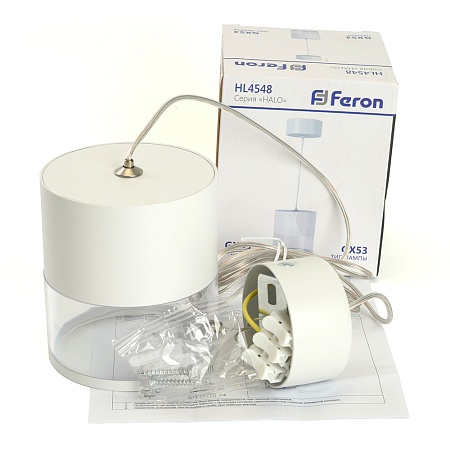 Светильник потолочный Feron HL4548 HALO levitation на подвесе GX53 12W 230V, белый 85*80 - фото