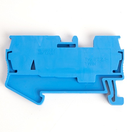 Зажим пружинный, 3-проводной проходной ЗНИ - 2,5 (JXB ST 2,5), синий STEKKER - фото