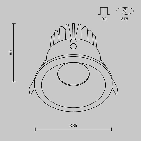 Встраиваемый светильник Technical DL034-L12W4K-B - фото