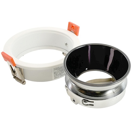 Светильник встраиваемый Feron DL3102 потолочный MR16 G5.3 белый + черный хром - фото