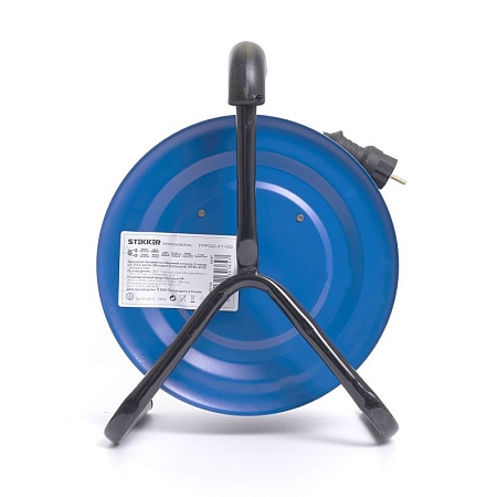 Удлинитель на металлической катушке 4-местный с/з Stekker, PRF02-41-50, 50м, 3*2,5, серия Professional, синий - фото