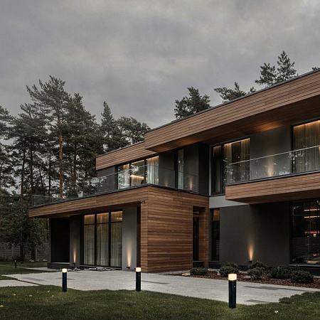 Светильник садово-парковый с датчиком освещенности/движения Feron DH0207, столб ,  E27 230V, черный - фото