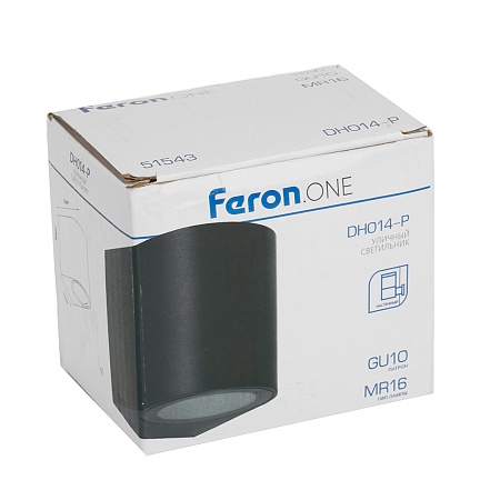 Светильник садово-парковый Feron.ONE DH014-P,на стену, GU10 220-240V, черный пластик - фото
