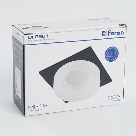 Светильник встраиваемый Feron DL2901 потолочный MR16 G5.3 черный - фото