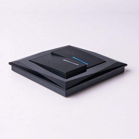 Рамка из стекла на 1 пост Diamant черный WL08-Frame-01 - фото