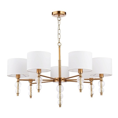 Светильник подвесной Латунь, Прозрачный/Белый E14 7*40W SLE105713-07 - фото