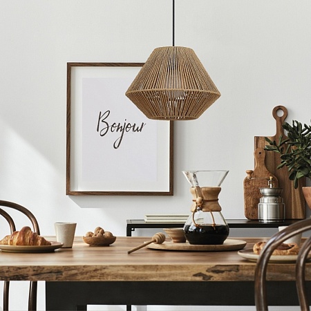 Светильник подвесной бежевый/черный E27 1*40W SLE6025-603-01 - фото