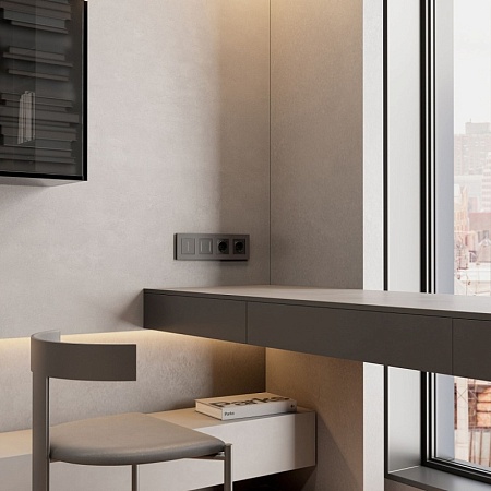 Рамка из пластика на 4 поста Slab бронза матовый W0042963 - фото