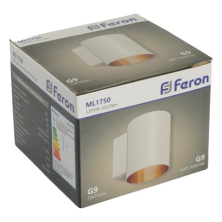 Светильник настенный Feron ML1750 Glow G9,15W, 230V белый + золото IP20 - фото