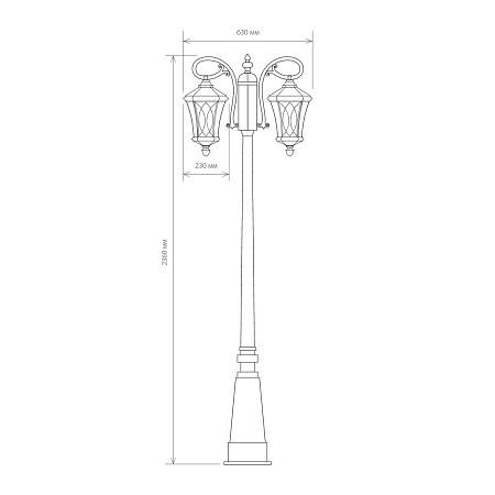 Virgo F/2 капучино уличный двухрожковый светильник на столбе IP44 GLXT-1450F/2 - фото