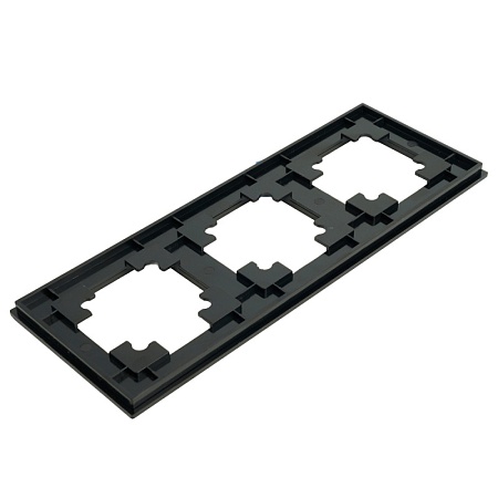 Рамка 3-местная, металл, STEKKER MFR00-7003-05, серия Катрин, черный - фото